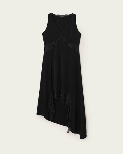 AllSaints Lailey Asymmetric Dress Women's Black Women's