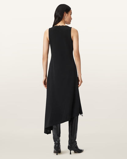AllSaints Lailey Asymmetric Dress Women's Black Women's