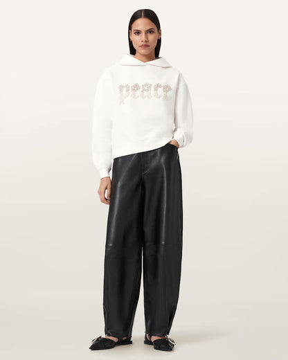 AllSaints Peace Pippa Embellished Hoodie Women's Optic White Women's
