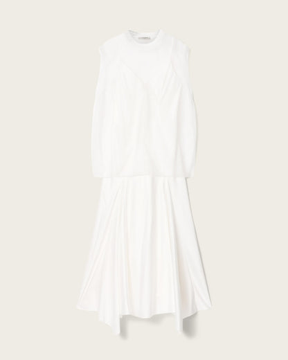 AllSaints Ava Sleeveless Satin Midi Dress Women's Chalk White Women's