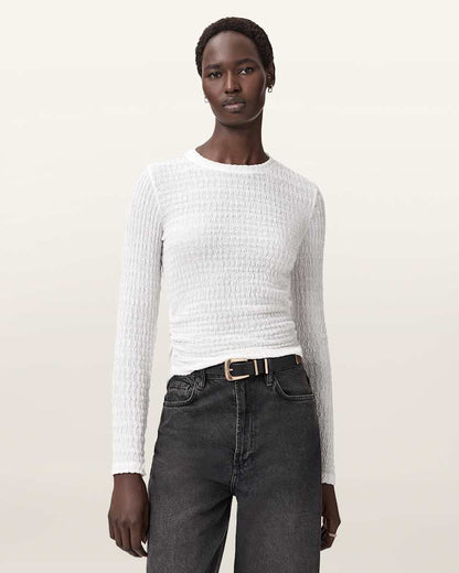 AllSaints West Long Sleeve Top Women's White Women's