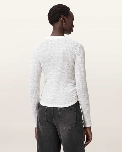 AllSaints West Long Sleeve Top Women's White Women's