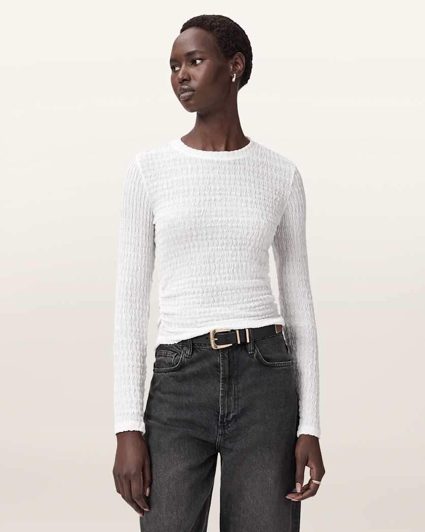 AllSaints West Long Sleeve Top Women's White Women's