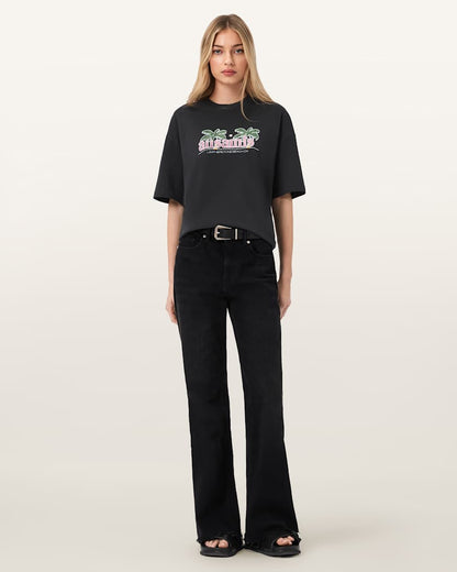 AllSaints Troppo Oversized Etta T Shirt Women's Washed Black Women's