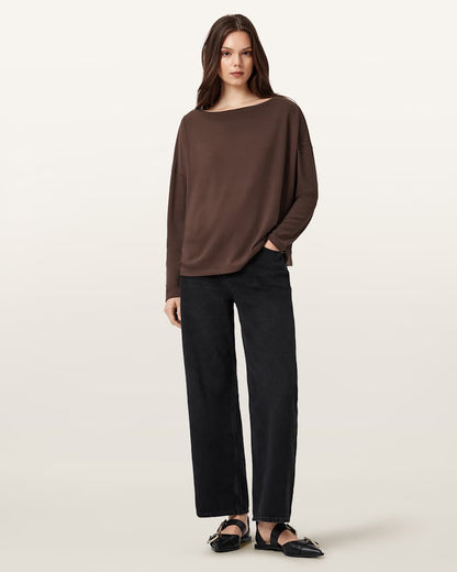 AllSaints Rita Relaxed Fit T Shirt Women's Bitter Brown Women's