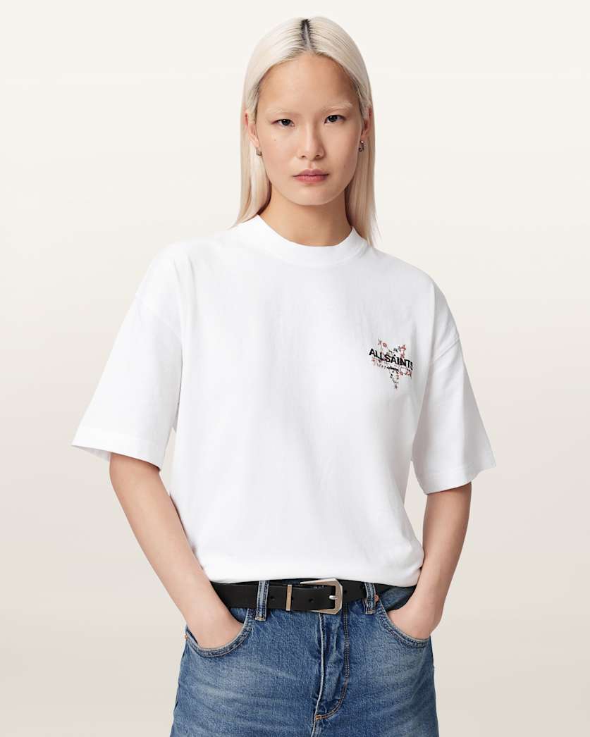 AllSaints Pentacle Oversized Etta T Shirt Women's Washed Black Women's
