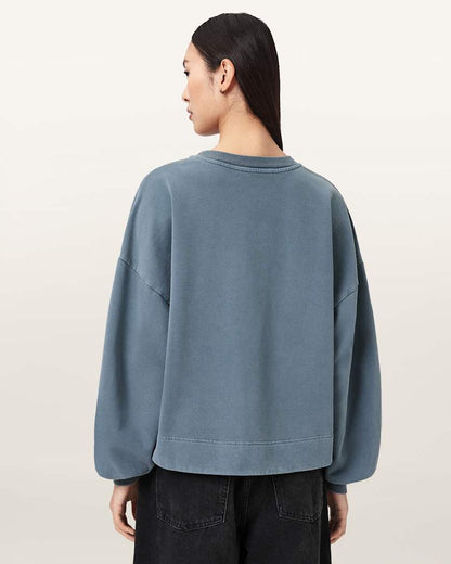 AllSaints Lover Oversized Crew Neck Sweatshirt Women's Abbey Stone Green Women's