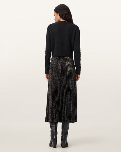 AllSaints Evia 2 In 1 Dress Women's Black/Fango Green Women's