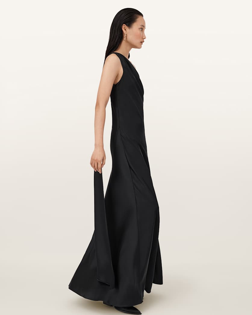 AllSaints Monica Evening Maxi Dress Women's Black Women's