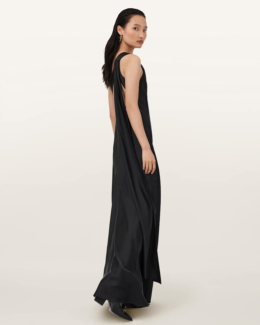 AllSaints Monica Evening Maxi Dress Women's Black Women's