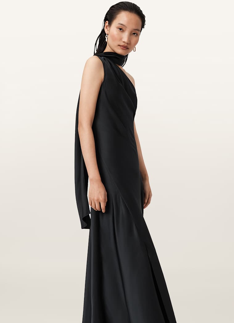 AllSaints Monica Evening Maxi Dress Women's Black Women's
