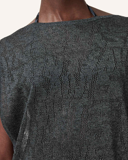 AllSaints Kaito Jacquard Sleeveless Maxi Dress Women's Carbon Grey Women's