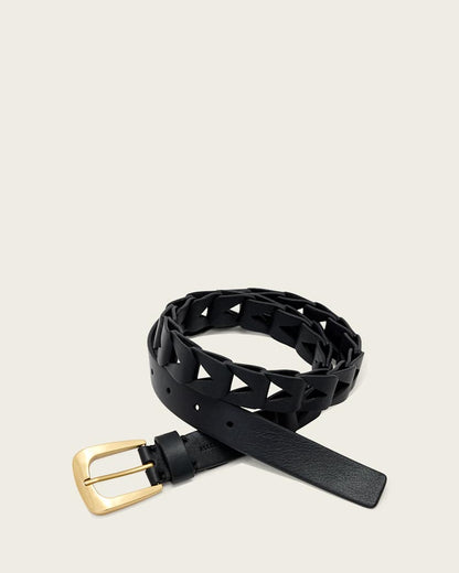 AllSaints Sage Cut Out Leather Belt Women's Gypsum White Women's