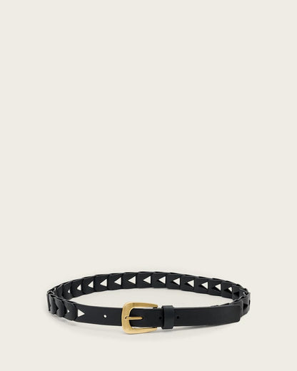 AllSaints Sage Cut Out Leather Belt Women's Gypsum White Women's