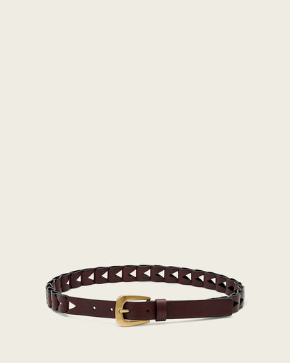 AllSaints Sage Cut Out Leather Belt Women's Gypsum White Women's