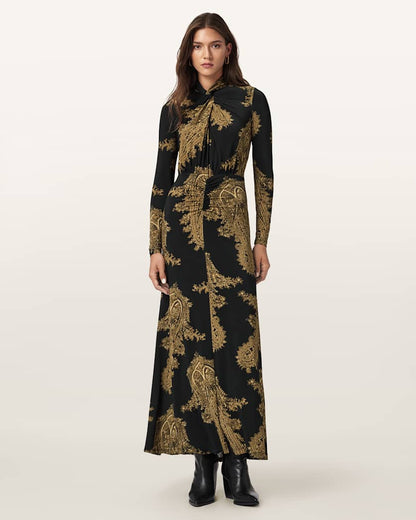 AllSaints Mina A Line Maxi Dress Women's Ella Black Women's