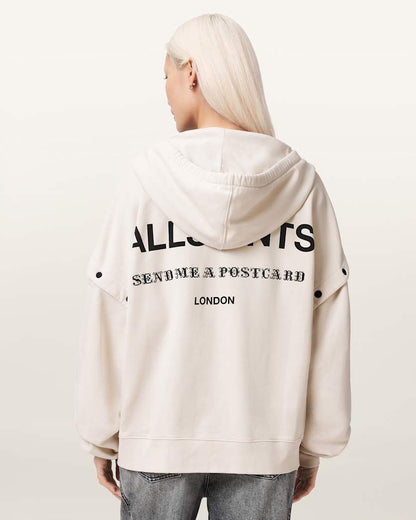 AllSaints Dreamer Amphia Oversized Hoodie Women's Dusk White Women's