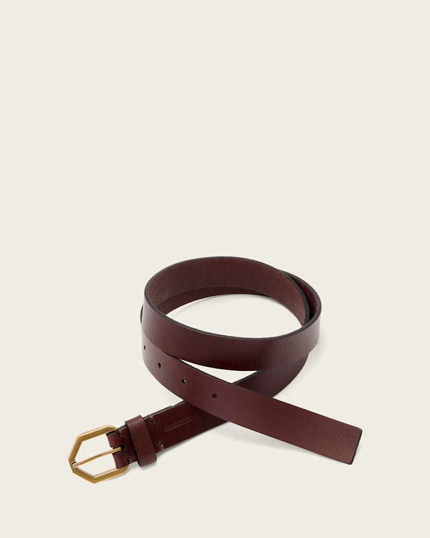 AllSaints Amara Leather Waist Belt Women's Brown Women's