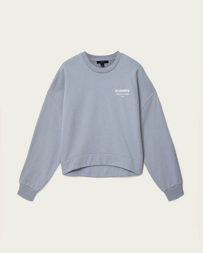 AllSaints Dreamer Lila Oversized Cotton Sweatshirt Women's Quarry Blue Women's