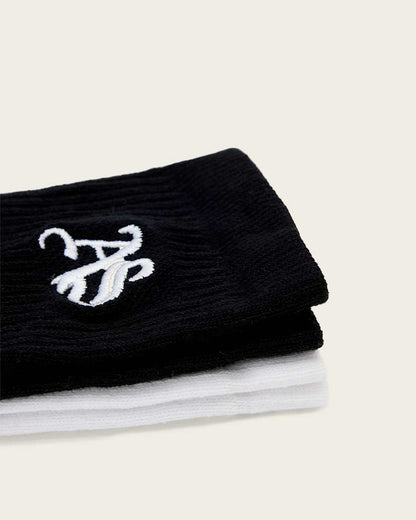 AllSaints Joss Gothic 2 Pack Socks Women's Black/White Women's