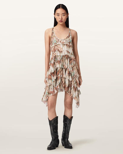 AllSaints Cavarly Relaxed Fit Sleeveless Mini Dress Women's Oceano Soft Pink Women's