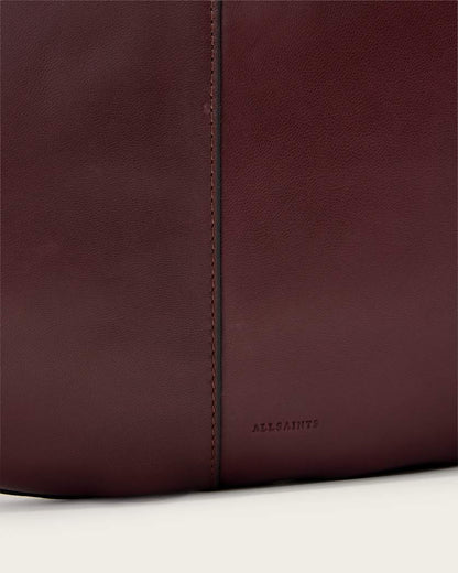 AllSaints Luna Slouchy Leather Shoulder Bag Women's Dark Red Women's