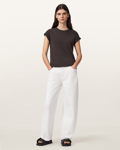 AllSaints Anna Crew Neck Short Sleeve T Shirt Women's Cognac Brown Women's