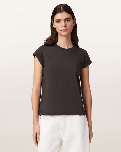 AllSaints Anna Crew Neck Short Sleeve T Shirt Women's Cognac Brown Women's