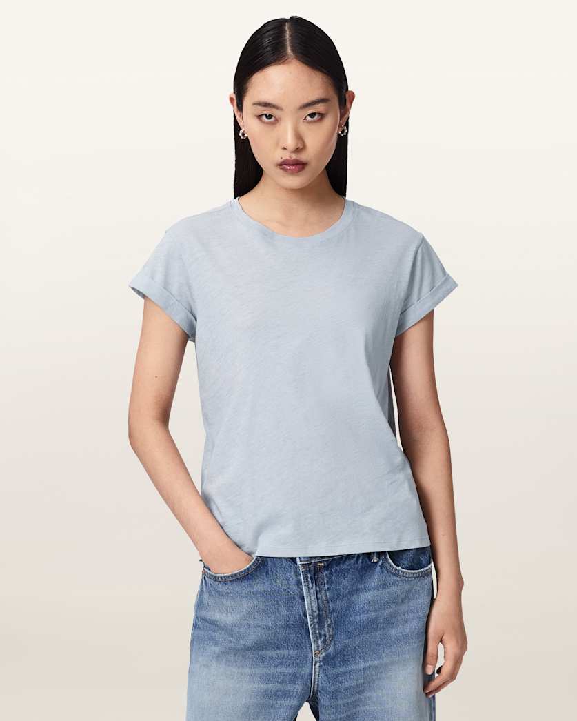 AllSaints Anna Crew Neck Short Sleeve T Shirt Women's Cognac Brown Women's