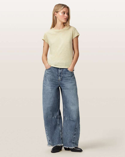 AllSaints Anna Crew Neck Short Sleeve T Shirt Women's Cognac Brown Women's