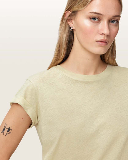 AllSaints Anna Crew Neck Short Sleeve T Shirt Women's Cognac Brown Women's