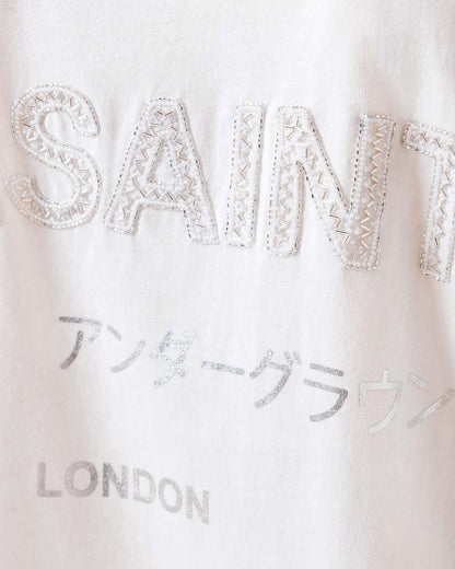 AllSaints Underground Amelie Oversized T Shirt Women's White Women's