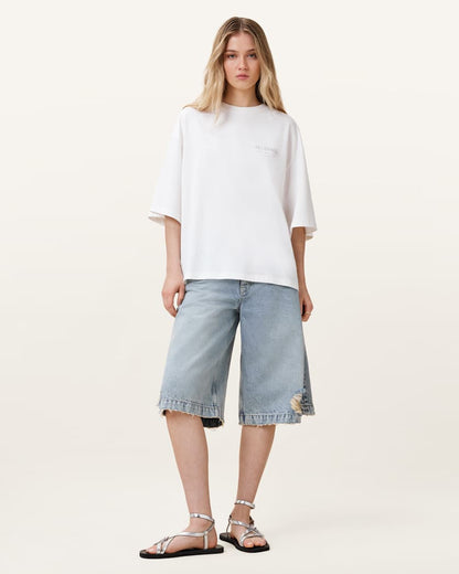 AllSaints Underground Amelie Oversized T Shirt Women's White Women's