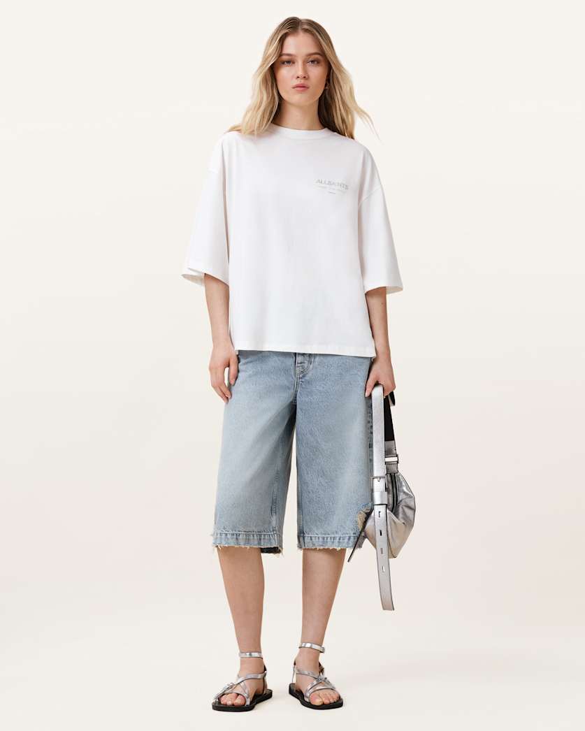 AllSaints Underground Amelie Oversized T Shirt Women's White Women's