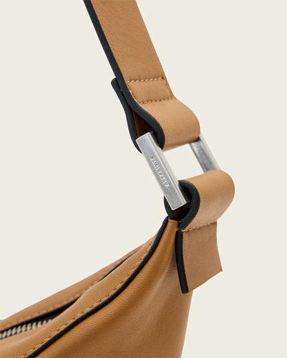 AllSaints Luna Slouchy Leather Crossbody Bag Women's Toffee Brown Women's