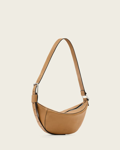 AllSaints Luna Slouchy Leather Crossbody Bag Women's Toffee Brown Women's