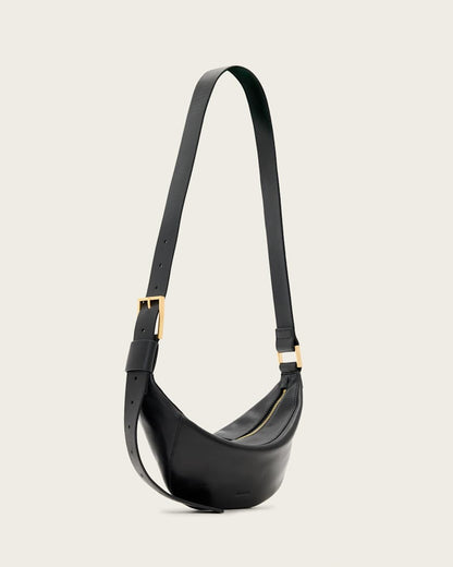 AllSaints Luna Slouchy Leather Crossbody Bag Women's Black Women's