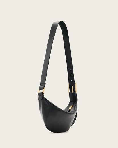 AllSaints Luna Slouchy Leather Crossbody Bag Women's Black Women's