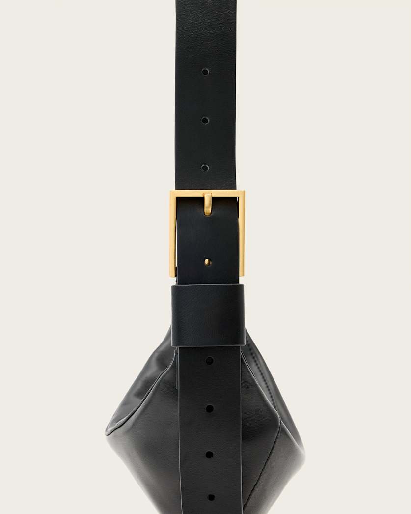 AllSaints Luna Slouchy Leather Crossbody Bag Women's Black Women's