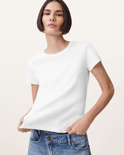 AllSaints Stevie Slim Fit Short Sleeve T Shirt Women's Hay Yellow Women's