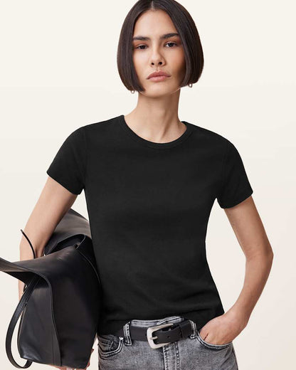 AllSaints Stevie Slim Fit Short Sleeve T Shirt Women's Hay Yellow Women's