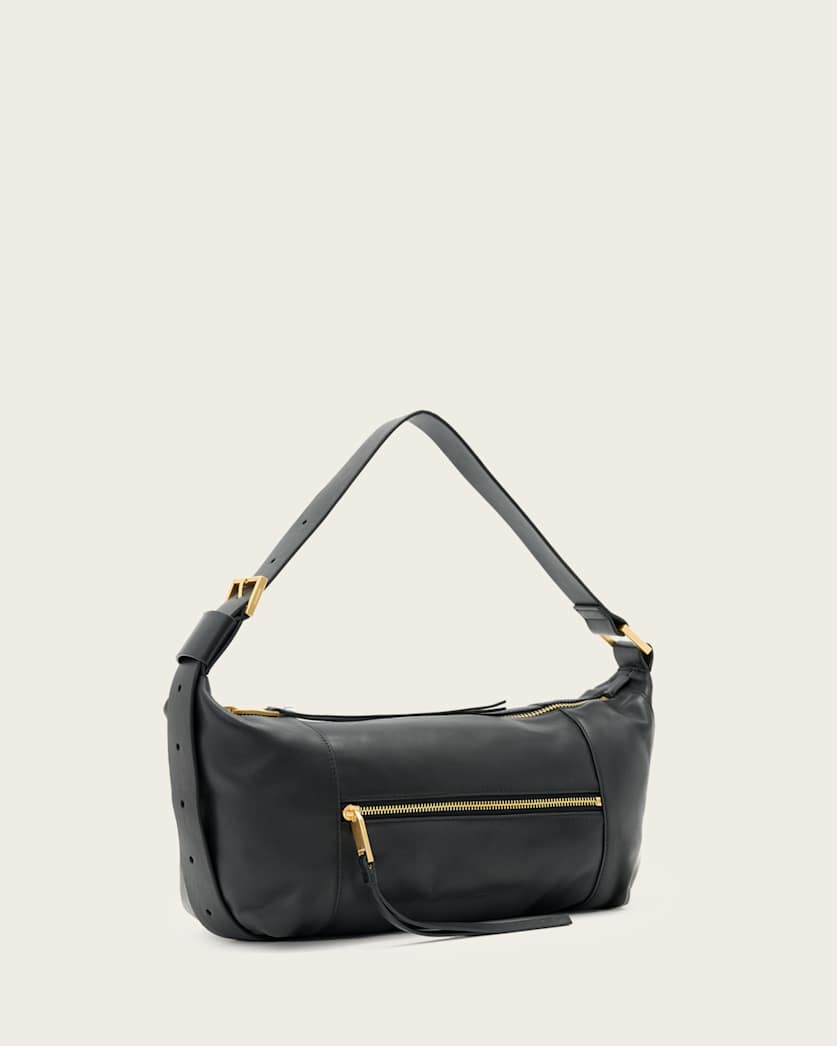 AllSaints Vega Leather Shoulder Bag Women's Black Women's