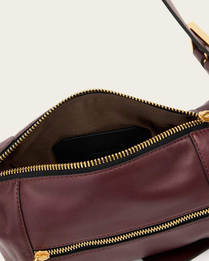 AllSaints Vega Leather Mini Bag Women's Dark Red Women's