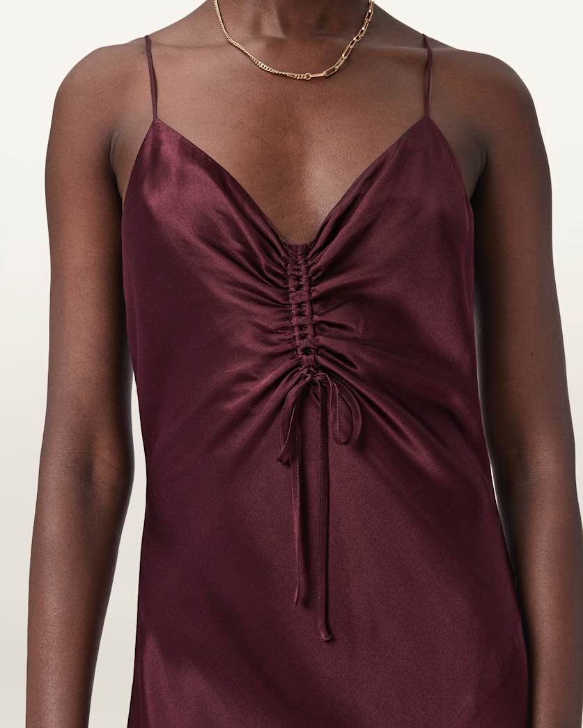 AllSaints Alexia Sleeveless Maxi Dress Women's Oxblood Red Women's