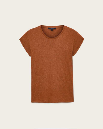 AllSaints Anna Short Sleeve Shimmer T Shirt Women's Khaki Green Women's