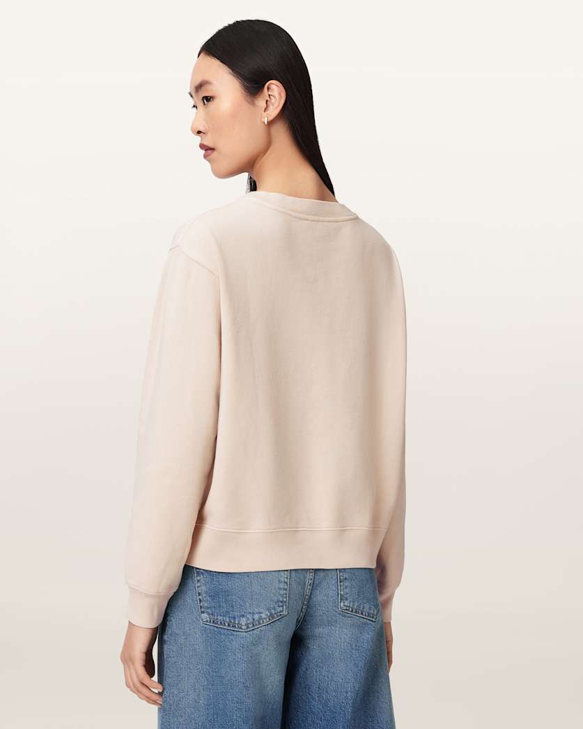 AllSaints Insignia Pippa Crew Neck Sweatshirt Women's Crystal Pink Women's