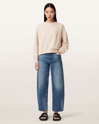 AllSaints Insignia Pippa Crew Neck Sweatshirt Women's Crystal Pink Women's
