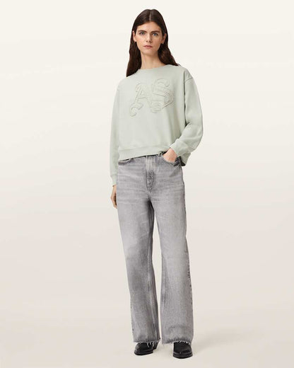 AllSaints Insignia Pippa Crew Neck Sweatshirt Women's Crystal Pink Women's