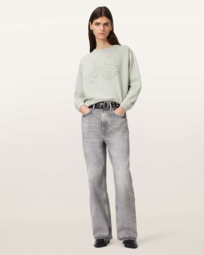 AllSaints Insignia Pippa Crew Neck Sweatshirt Women's Crystal Pink Women's