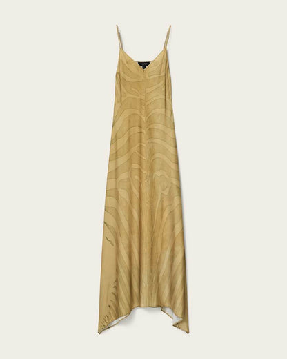 AllSaints Leona V Neck Maxi Slip Dress Women's Zebra Black Women's